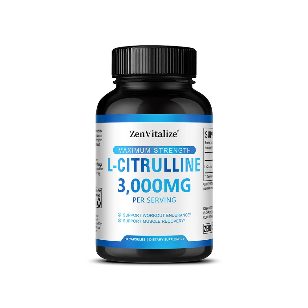 L Citrulline 3000mg Supplement Capsules for Men &amp; Women - Muscle Recovery &amp; Workout Endurance - Vegan, Non-GMO