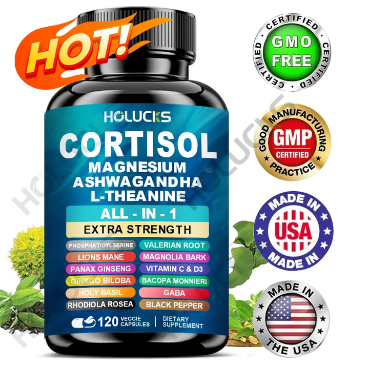 Corti-Soothe Cortisol Support – Magnesium, Ashwagandha &amp; L-Theanine