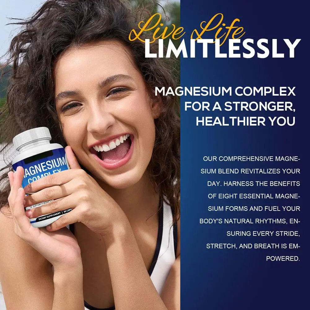 Magnesium Composite Capsules 1000mg Support Muscle Relaxation Relieve Stress Bone Health Dietary Supplement Health Care