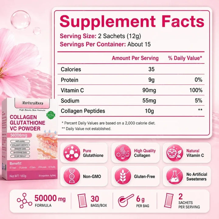 Marine Collagen Peptides Powder – Glutathione &amp; Vitamin C