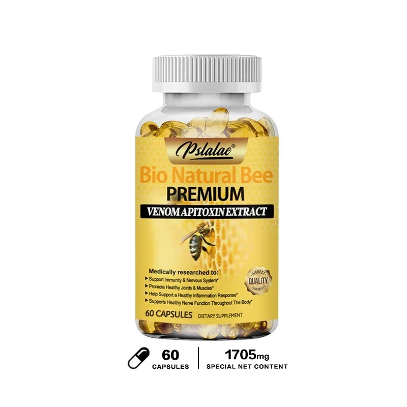 Natural Bee Capsules Enhance Immunity and Anti-oxidation, Effectively Relieve Joint Inflammation 120 Capsules Non-GMO Supplement