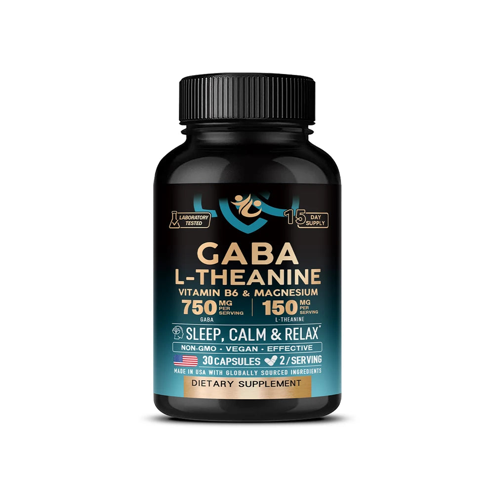 Stress Relief Capsules – GABA &amp; L-Theanine, 120 Capsules