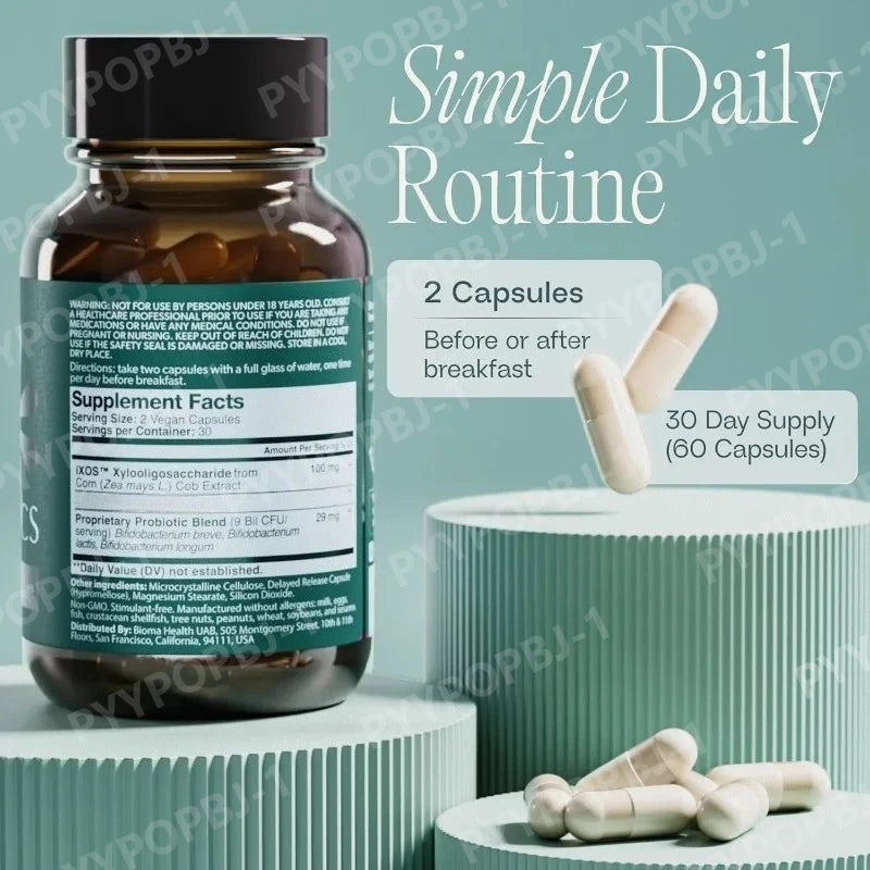 Probiotic Capsules with Prebiotic Plant Fiber – 60 Capsules