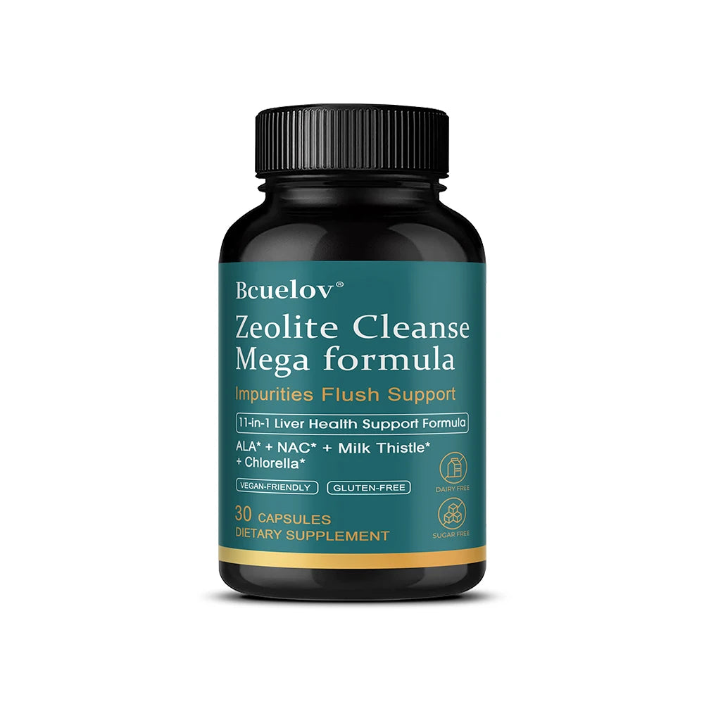 Liver Cleanse Detox &amp; Repair - Zeolite Supplement for Gut Health,Cognition &amp; Natural Energy,Glutathione,NAC,Chlorella,Shilajit
