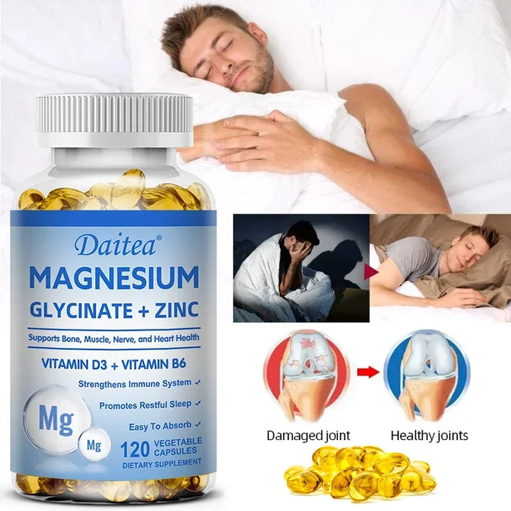 Magnesium Zinc &amp; Vitamin D3 - Triple Supplement for Men and Women - for Sleep, Bones, Heart, Immune Support