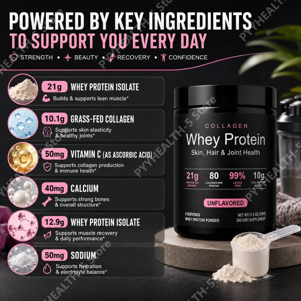 Collagen Whey Protein Powder – Unflavored 200g