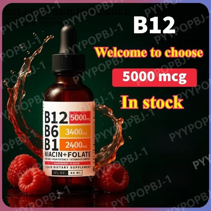 5-in-1 Vitamin B Complex Liquid Drops – B12, B6, B1 &amp; Folate