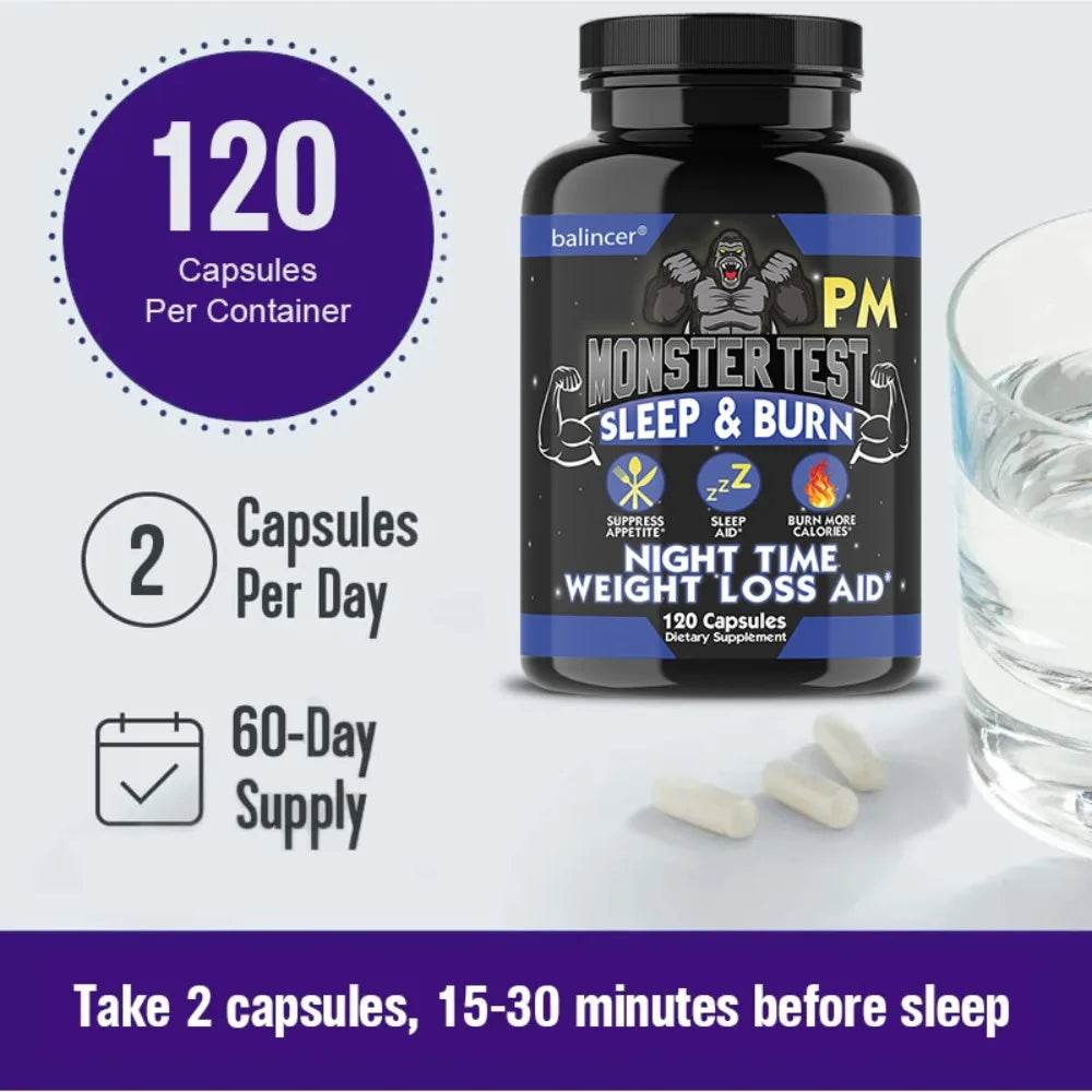 Night Time Fat Burning Capsule - Supports Immune System Health, Appetite Suppression, Healthy Weight Management