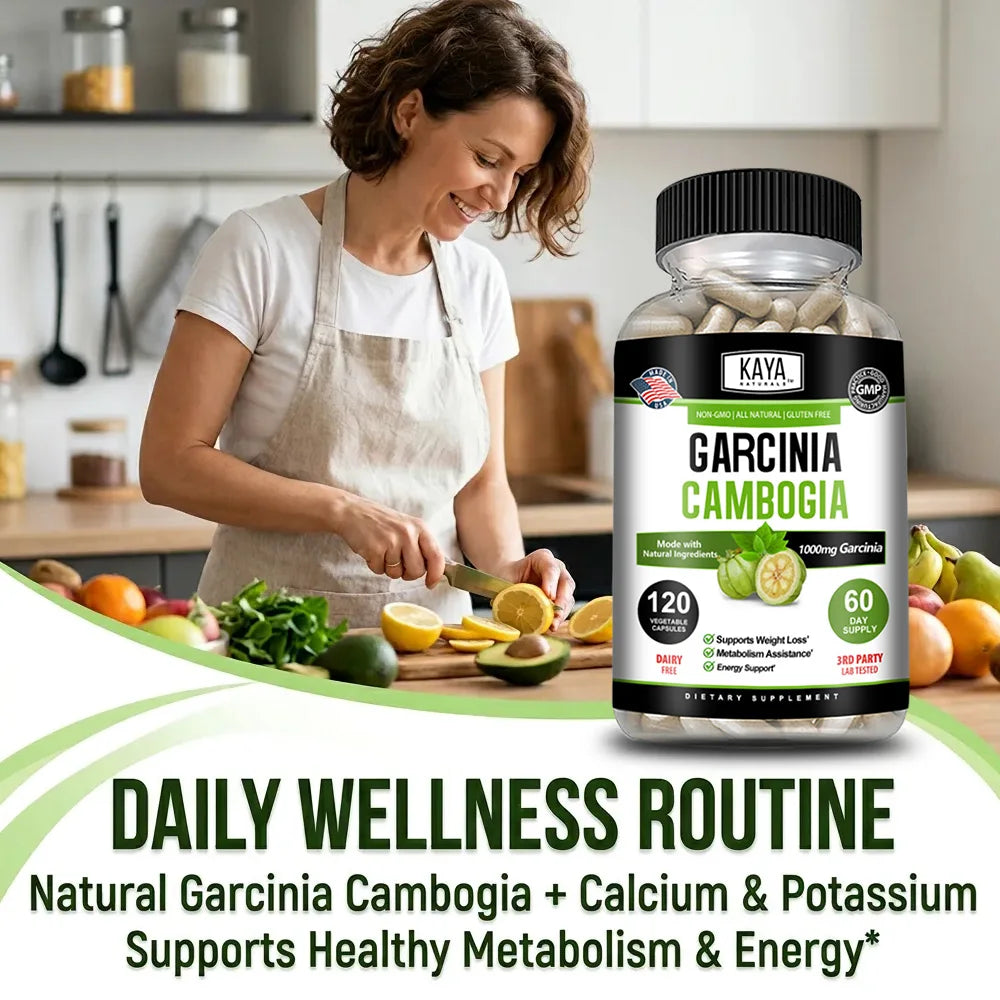 Garcinia Cambogia Capsules, Supports Weight Management, Appetite Control, Energy Metabolism Supplement, Non-GMO