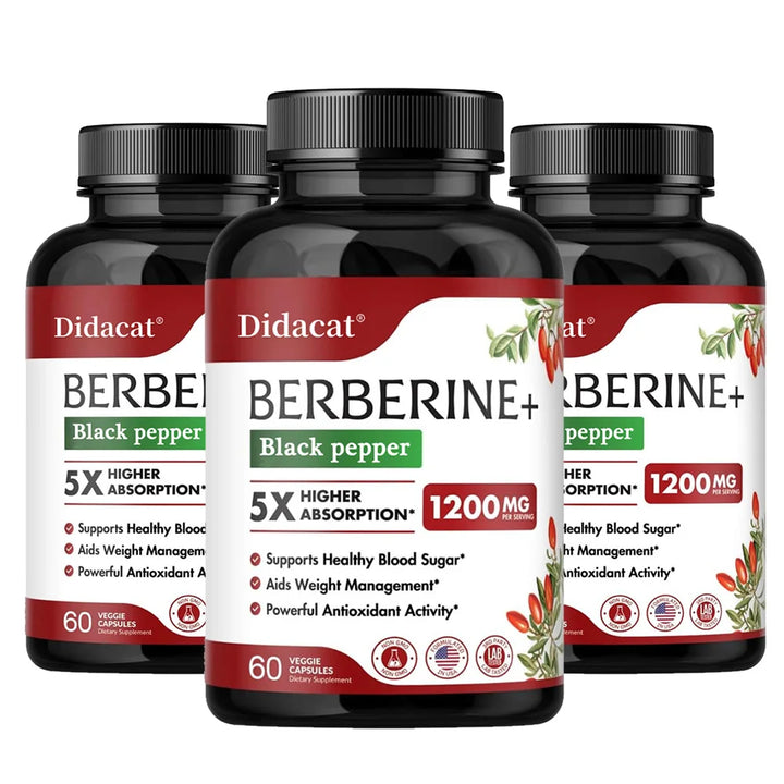 1200 MG Premium Berberine Supplement Capsules Supports Immune System, CardiovascularHeart &amp; Gastrointestinal Wellness