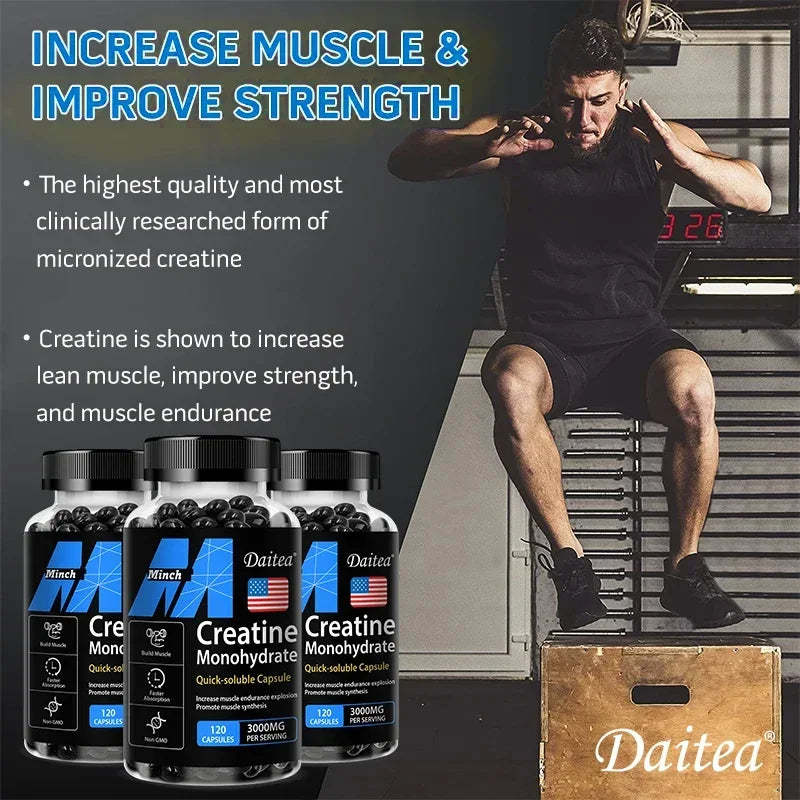 Creatine Monohydrate Supplements - Pre/Post Workout, Fitness, Strength, Muscle Building Supplements