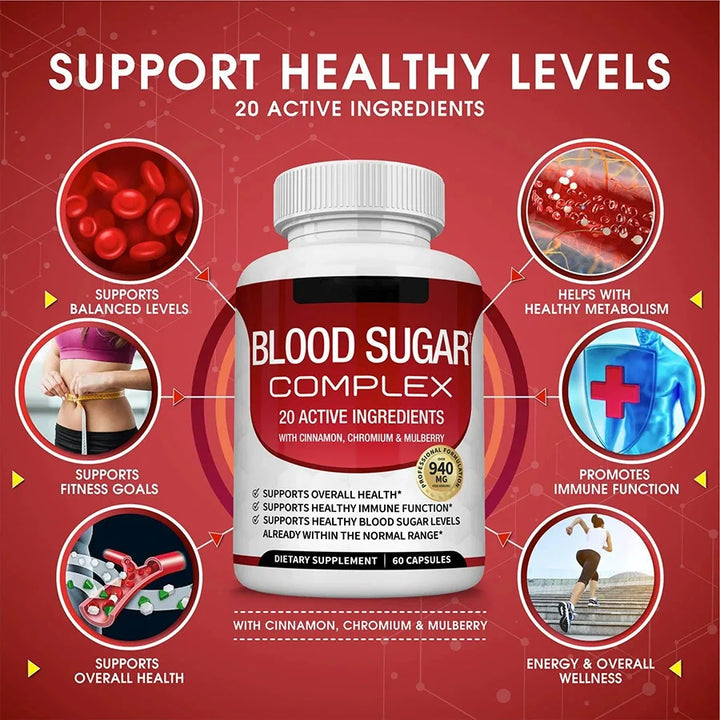 Blood Sugar Supplements Blood Sugar Balance Maintain Sugar Metabolism Support Diabetes and Cardiovascular Health