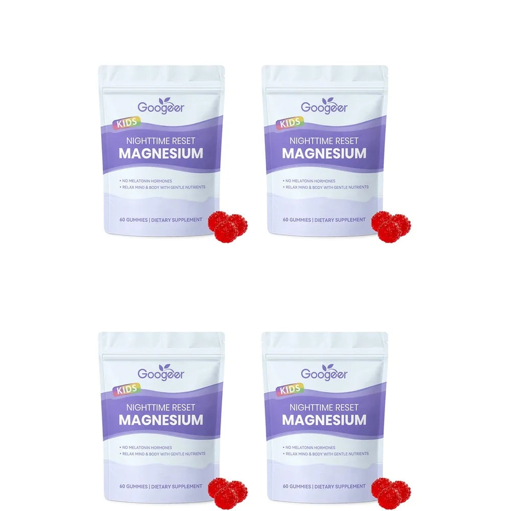 Googeer Magnesium Gummies with Saffron Extract Nighttime Relax Support Formula Magnesium Citrate 60Gummies Stress &amp;Sleep Support