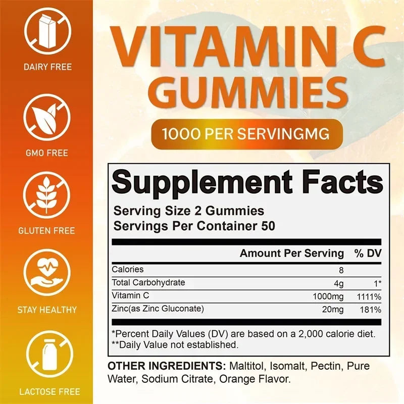 Vitamin C Gummies – Immune, Skin &amp; Antioxidant Support
