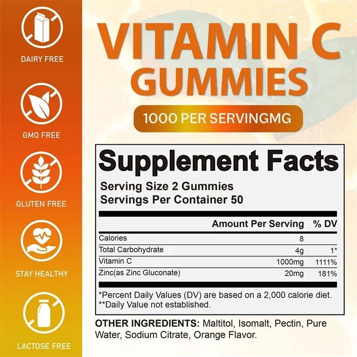 Vitamin C Gummies – Immune, Skin &amp; Antioxidant Support