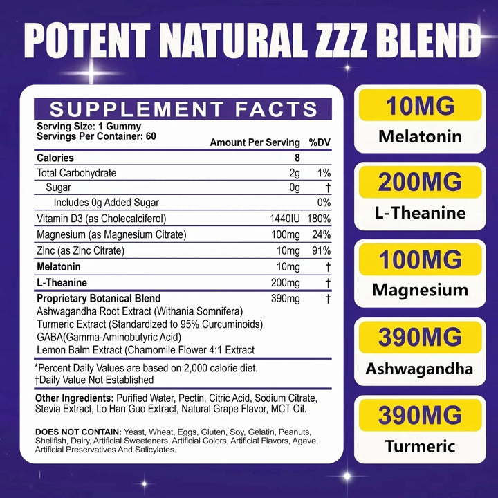 Melatonin 10mg Gummies – Magnesium &amp; Ashwagandha