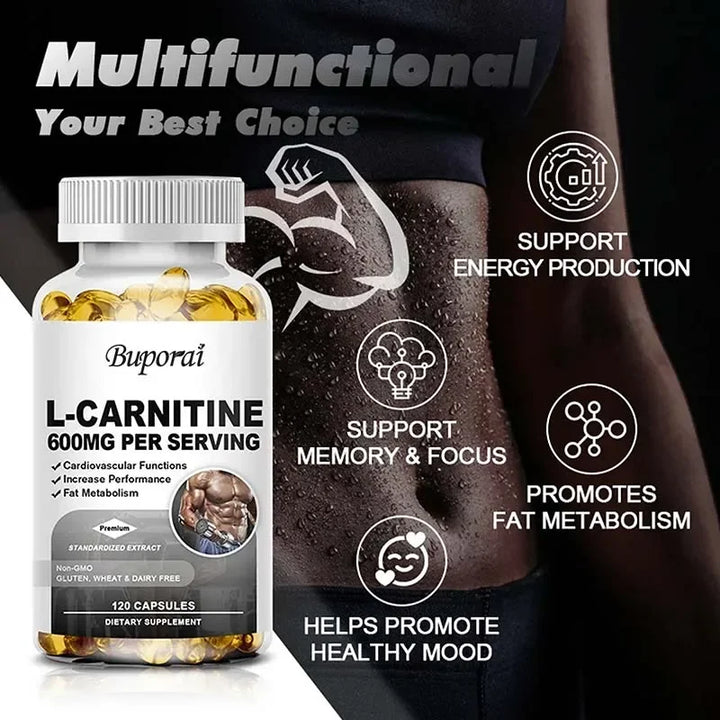 L-Carnitine 600mg Capsules – Fat &amp; Energy Support