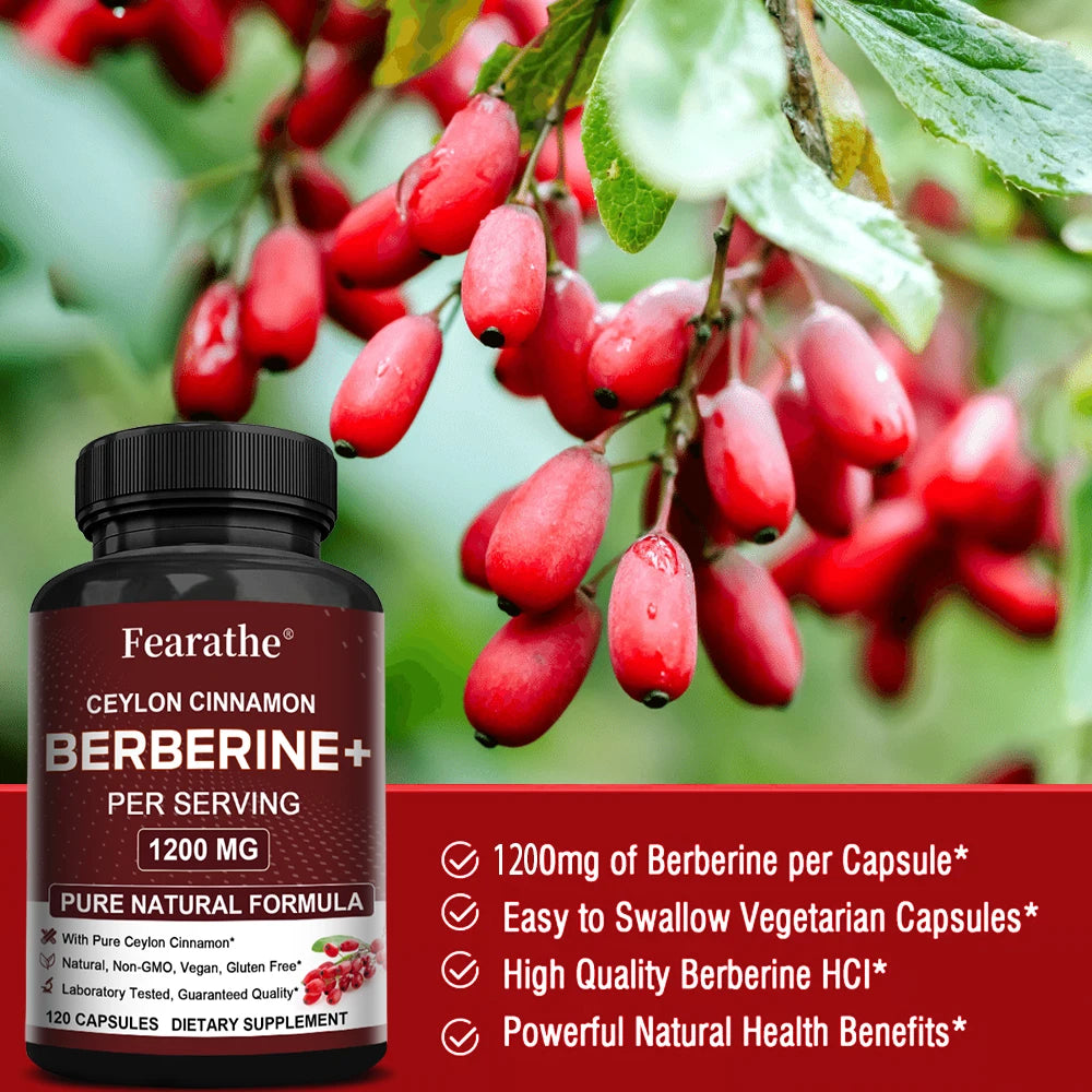 Berberine HCI &amp; Ceylon Cinnamon Capsules, Support Cardiovascular, Gastrointestinal, Liver, Immune Health &amp; Metabolic Balance