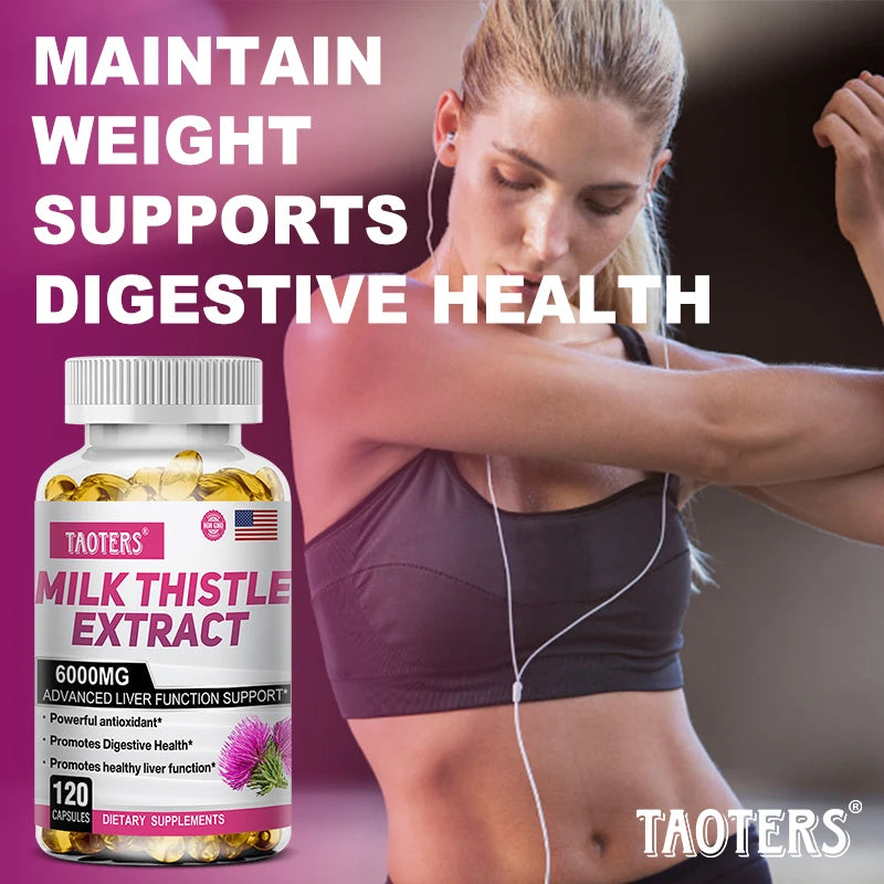 Milk Thistle 6000 Mg Silymarin and Dandelion Root for Liver Health and Antioxidant Detoxification