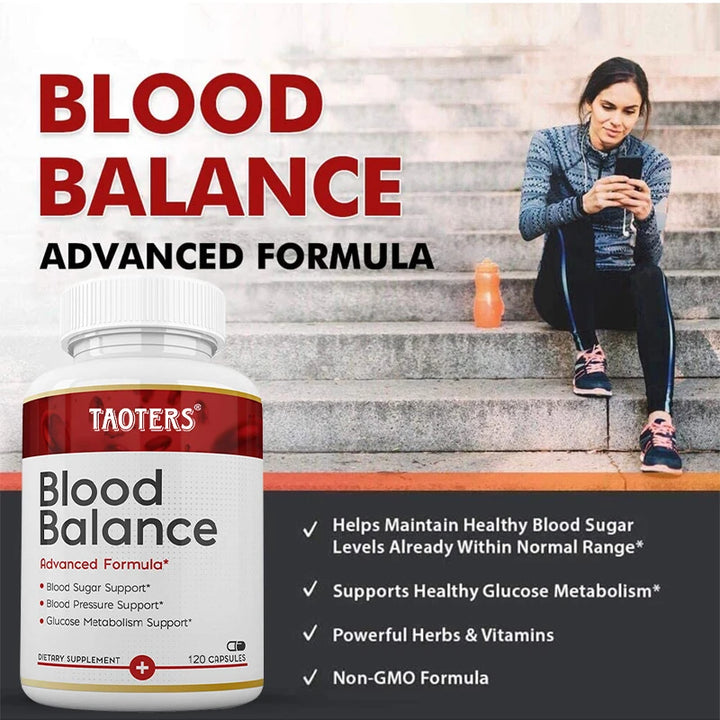 Natural Blood Balance Capsules - Vitamin C, B6,12,Hawthorn, Heart &amp; Blood Sugar Balance Circulation Support, Promotes Metabolism