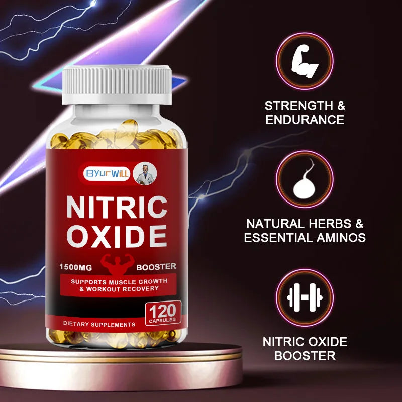 Nitric Oxide Booster,  Boosts Muscle, Energy and Endurance, Pre-Workout Performance &amp; Muscle Mass, L-arginine Supplement