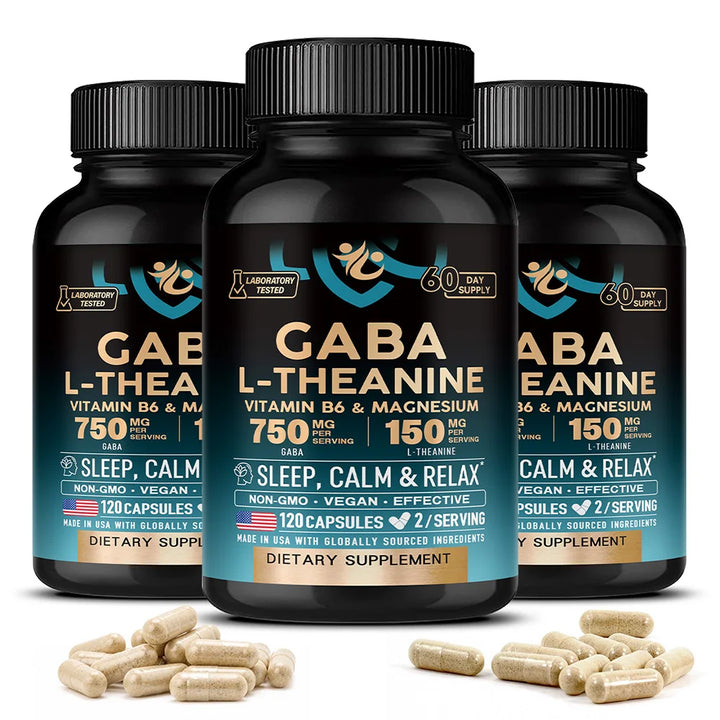Stress Relief Capsules – GABA &amp; L-Theanine, 120 Capsules