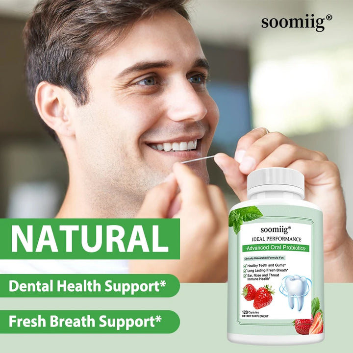 Advanced Oral Probiotic Capsules, Daily Oral Microbiome Balance Supplement for Teeth &amp; Gum Wellness, Fresh Breath Support
