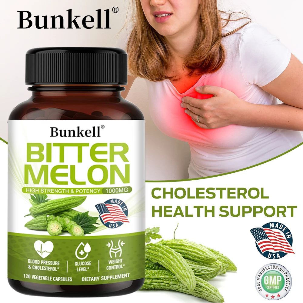Natural Bitter Melon Extract Capsules 1000mg, Plant Supplement, Support Weight Management, Metabolic Health &amp; Daily Body Balance