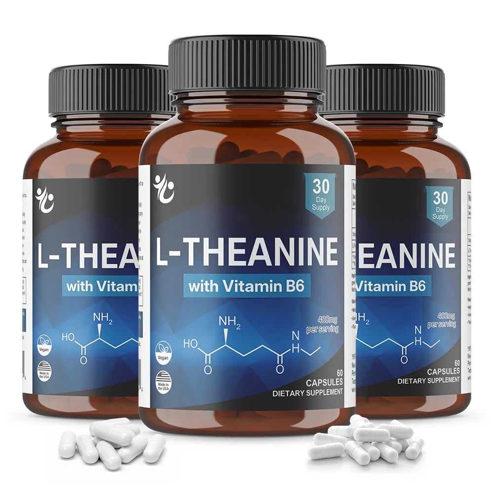 L-Theanine 400mg – Mood &amp; Focus Support, 120 Capsules