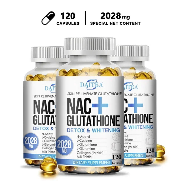 Daitea Glutathione Protein Capsules, Beautiful Skin, Antioxidant Supplement, Healthy Skin Care, Hair, Nails, Immune Support