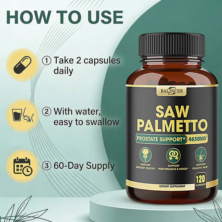 Saw Palmetto Capsules – Prostate &amp; Men’s Wellness Support