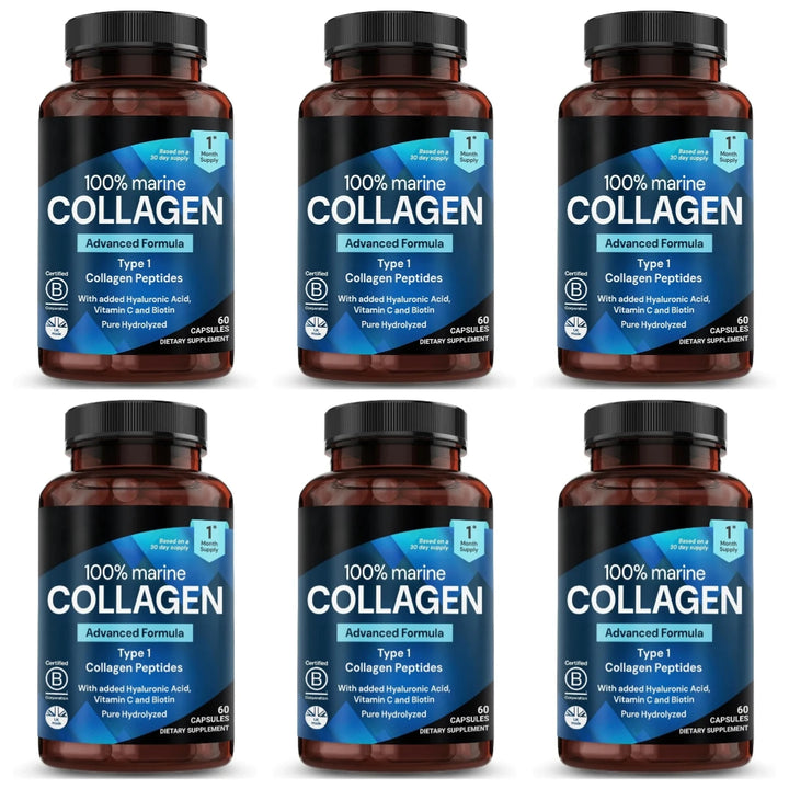Marine Collagen Capsules – Hyaluronic Acid, Vitamin C &amp; Biotin