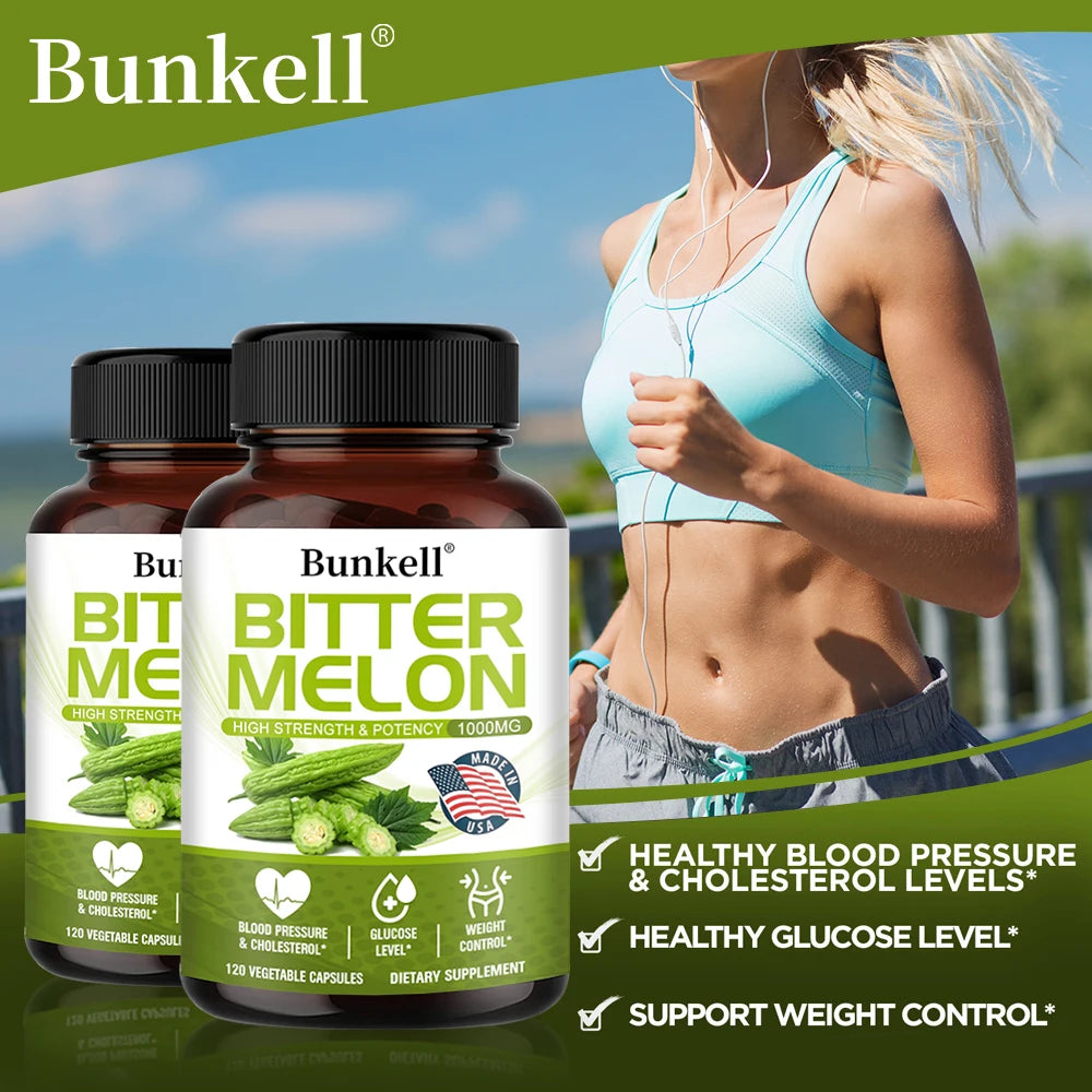 Natural Bitter Melon Extract Capsules 1000mg, Plant Supplement, Support Weight Management, Metabolic Health &amp; Daily Body Balance