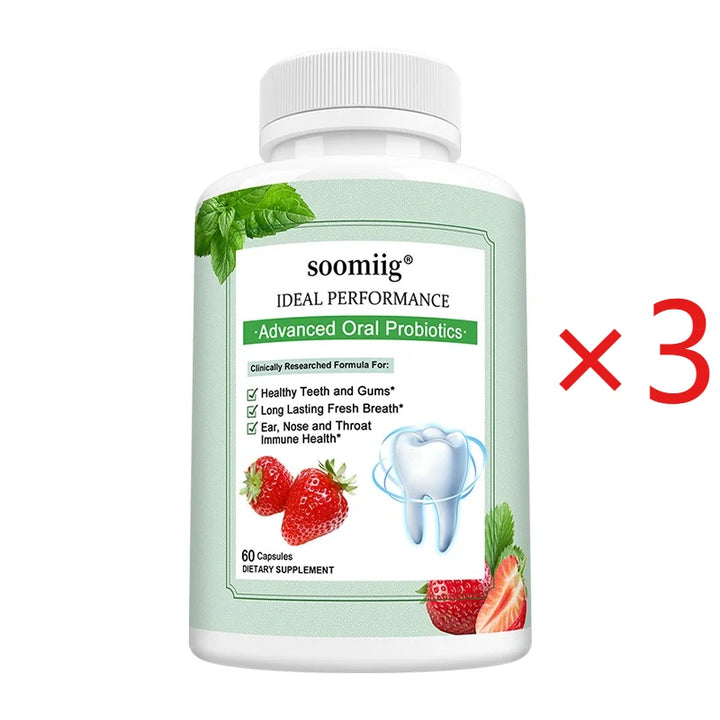 Advanced Oral Probiotic Capsules, Daily Oral Microbiome Balance Supplement for Teeth &amp; Gum Wellness, Fresh Breath Support