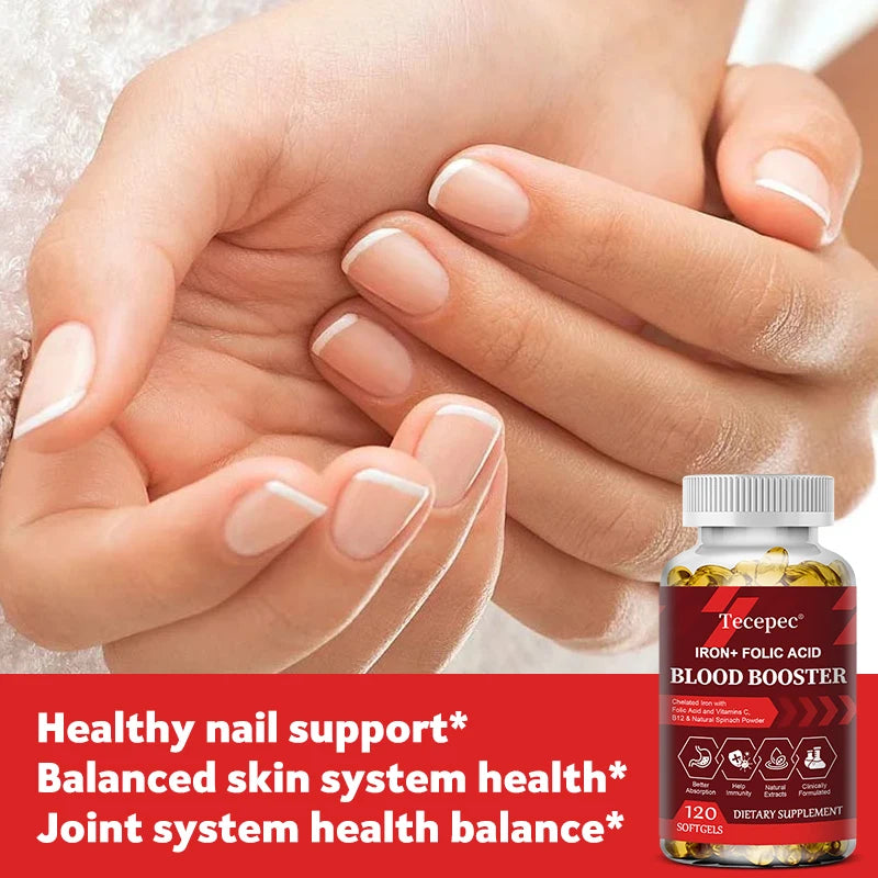 Iron + Folic Acid Supplement – Vitamin C, B12 &amp; Zinc