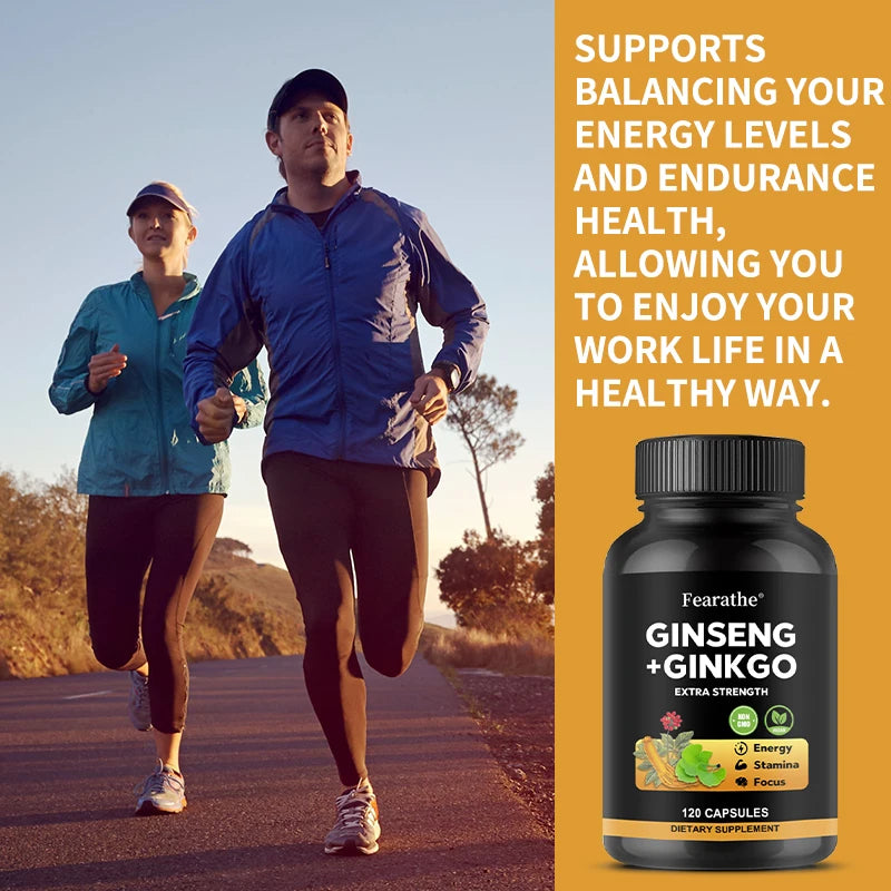 Panax Ginseng + Ginkgo Biloba Capsules – Energy &amp; Focus Support