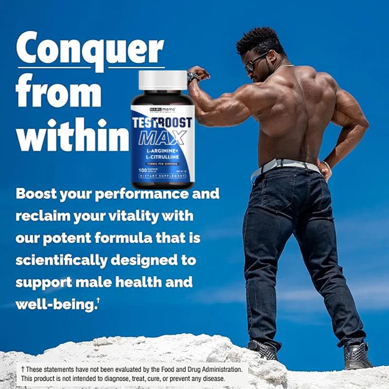 100 Caps | L-Arginine + L-Citrulline Complex | Energy &amp; Enlargement  Size Growth Male Support | Experts Clinically Studied