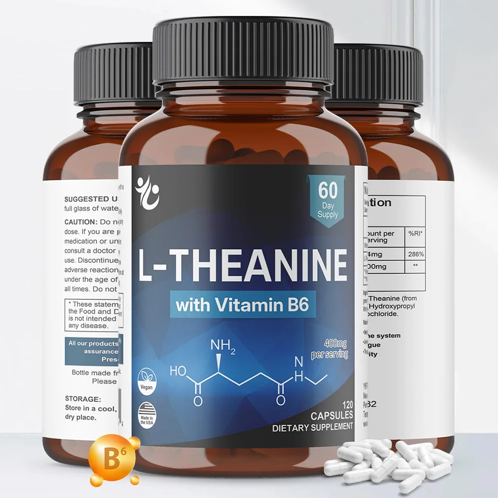 L-Theanine 400mg – Mood &amp; Focus Support, 120 Capsules