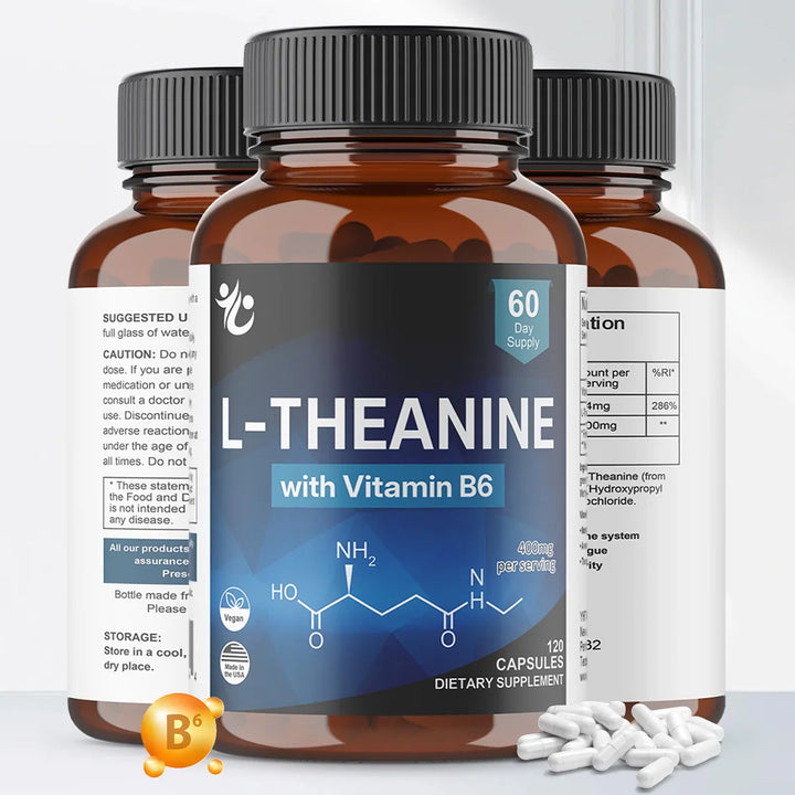 L-Theanine 400mg – Mood &amp; Focus Support, 120 Capsules
