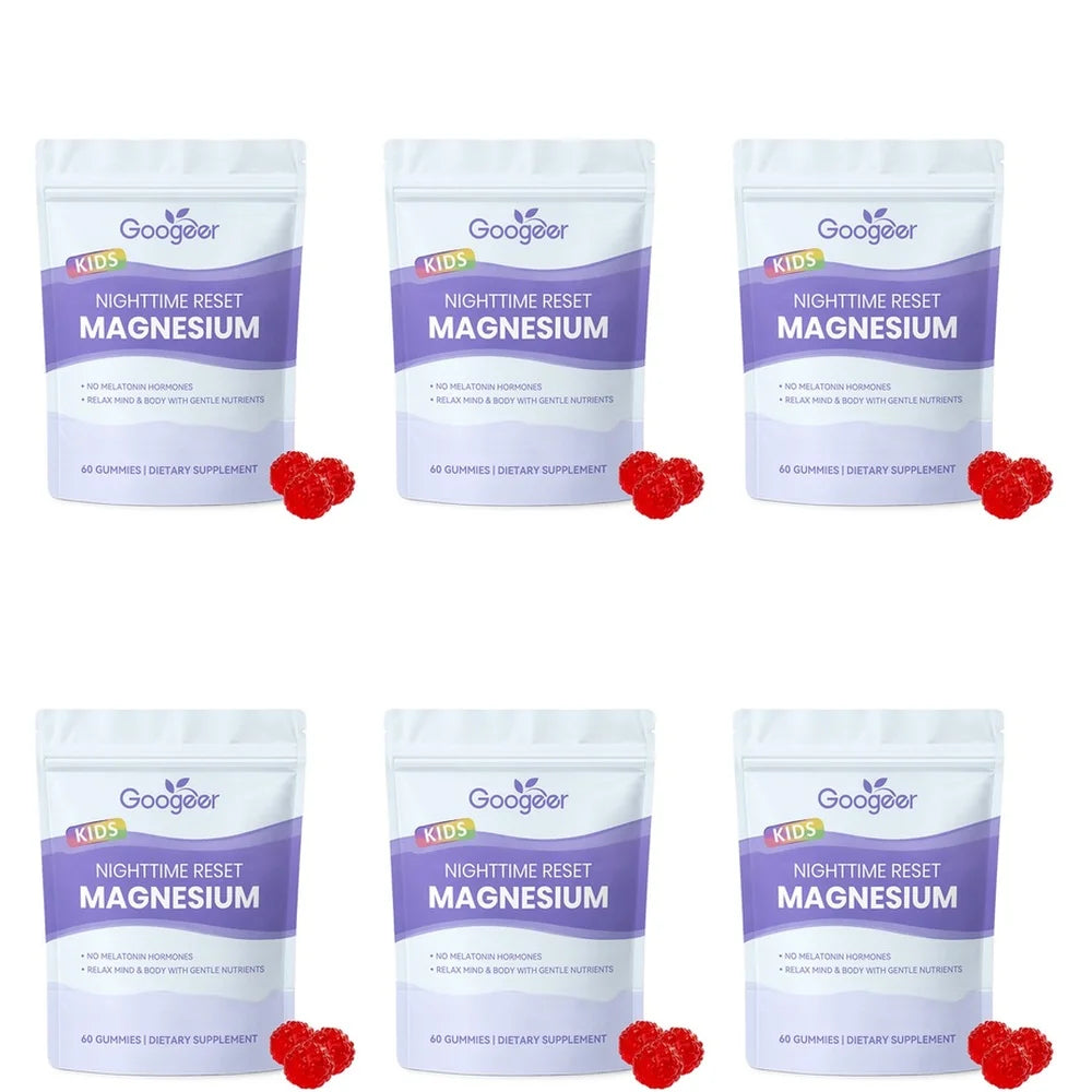 Googeer Magnesium Gummies with Saffron Extract Nighttime Relax Support Formula Magnesium Citrate 60Gummies Stress &amp;Sleep Support