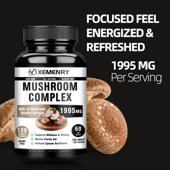 Mushroom Supplement Blend – Energy, Focus &amp; Brain Support