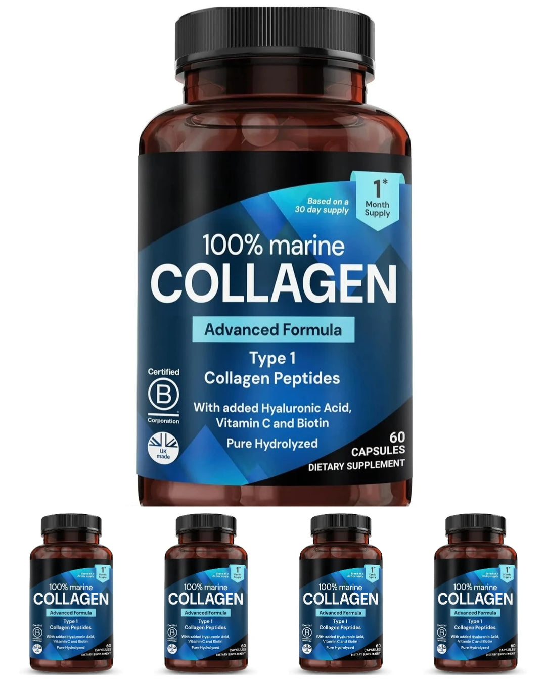Marine Collagen Capsules – Hyaluronic Acid, Vitamin C &amp; Biotin