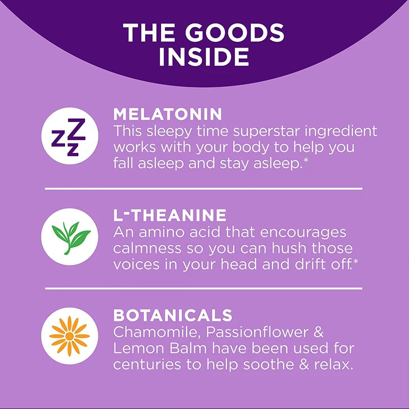 Melatonin 3mg + L-Theanine Capsules – Sleep Support