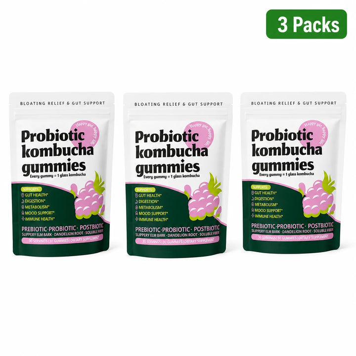 Probiotic Kombucha Gummies – Berry, Prebiotic &amp; Postbiotic