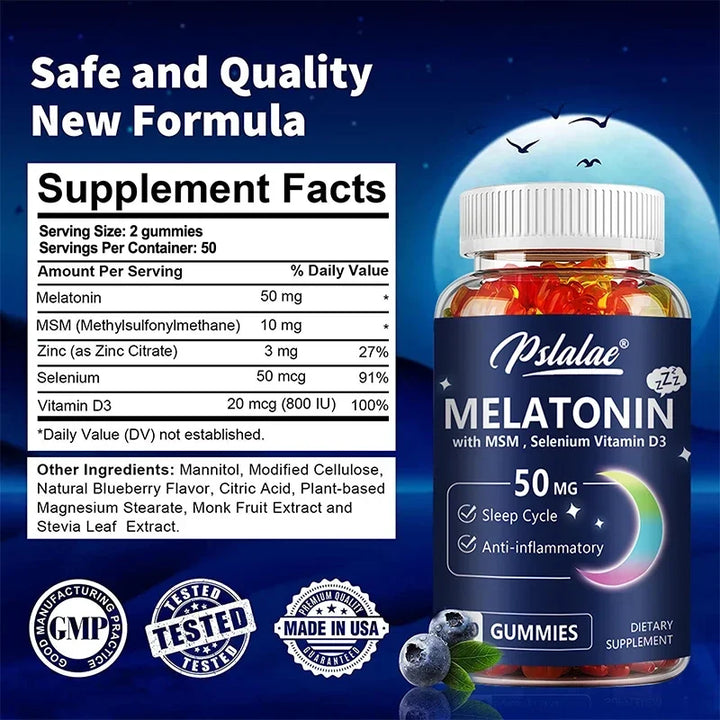 Melatonin 50mg Gummies – Sleep &amp; Stress Support