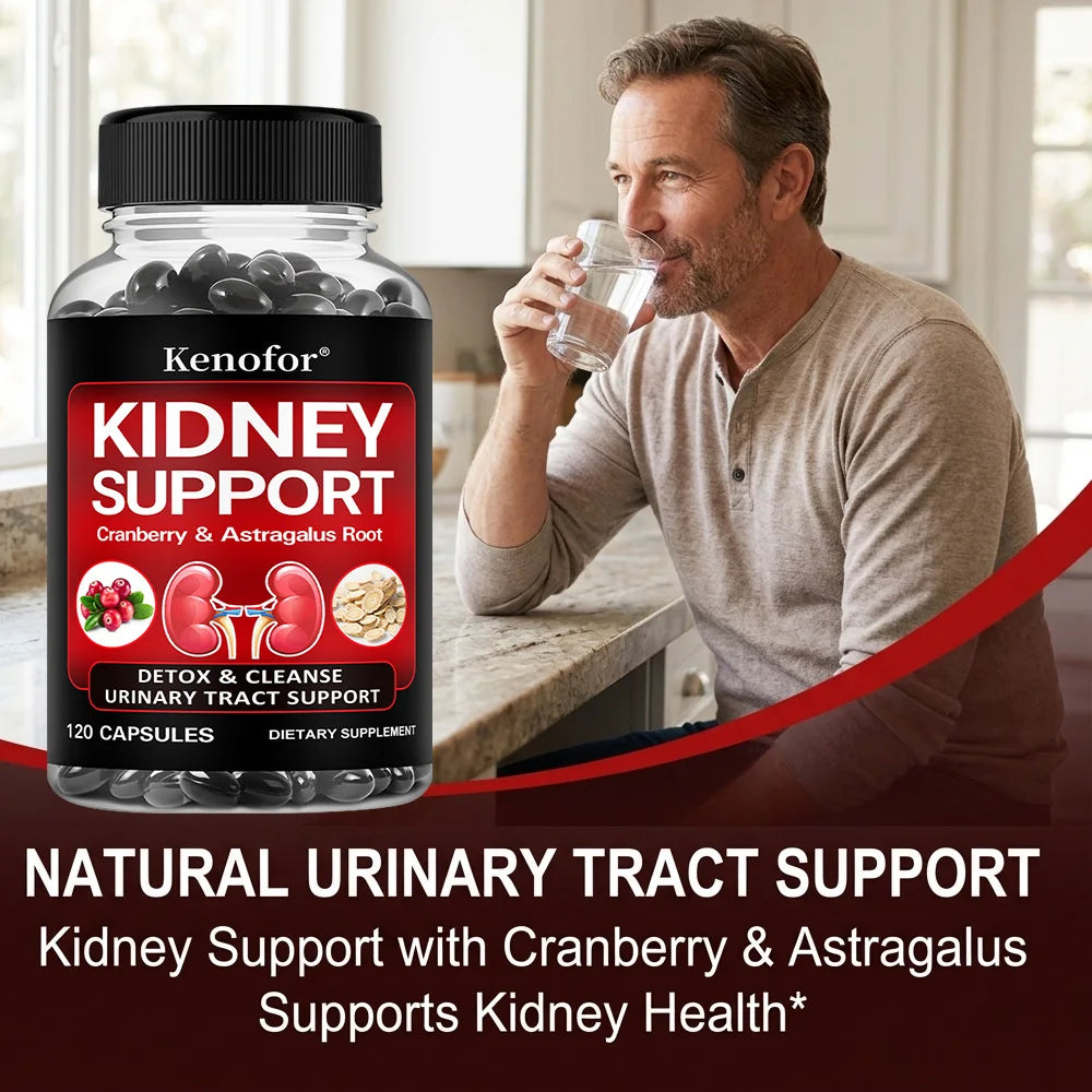 Kidney Support Supplement - with Cranberry for Normal Urinary Tract Health and Bladder Health, Healthy Kidney Function