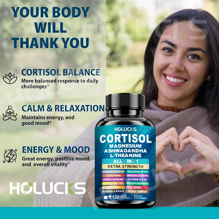 Corti-Soothe Cortisol Support – Magnesium, Ashwagandha &amp; L-Theanine
