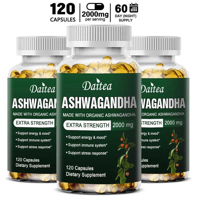 Organic Ashwagandha Extract 2000mg – Mood, Sleep &amp; Energy Support
