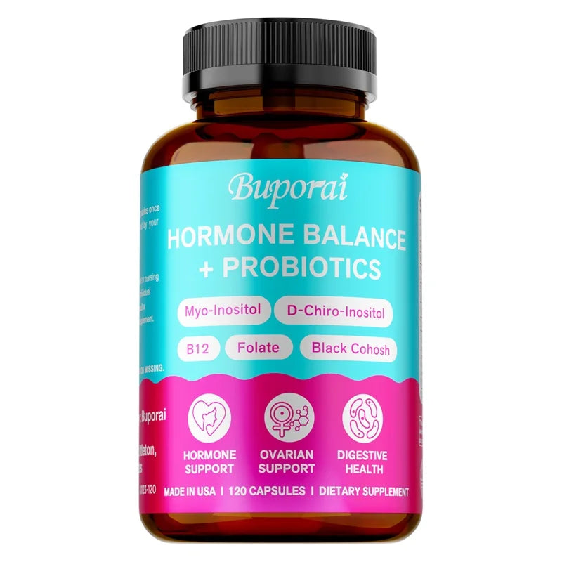 Hormone Balance + Probiotics - Relieves Fatigue, Mood Swings, Supports PMS, Menopause, PMDD, Improve Digestion and Metabolism