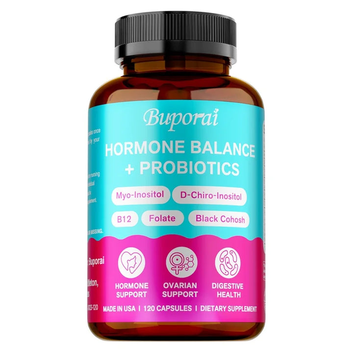 Hormone Balance + Probiotics - Relieves Fatigue, Mood Swings, Supports PMS, Menopause, PMDD, Improve Digestion and Metabolism